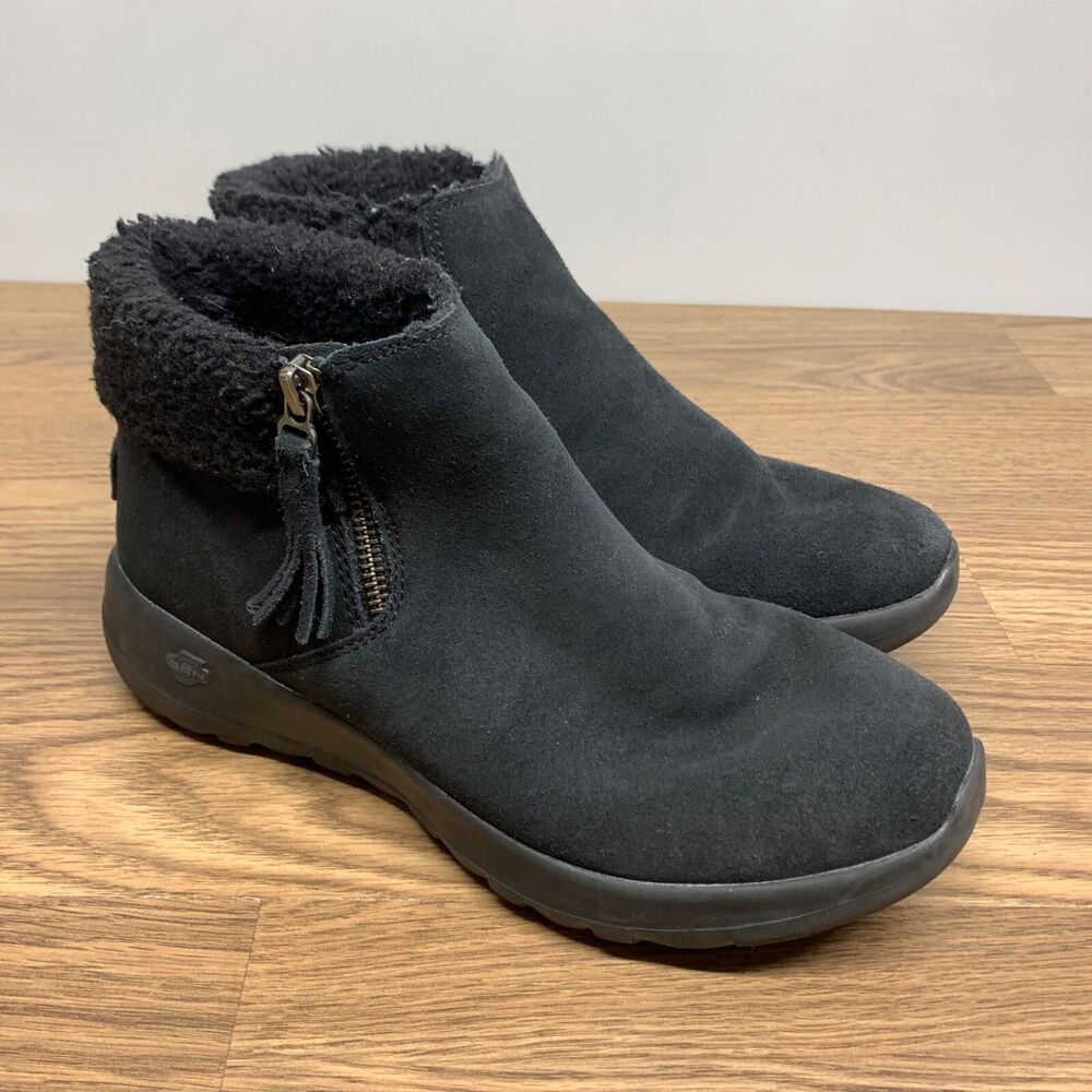 Skechers‎ Women's On-The-go Joy-Happily Cozy Mid Ankle Boots Black - Size 8.5